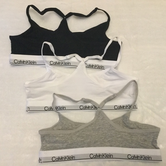 Calvin Klein 3pcs Girls Bralettes sz Small Age:6 - Picture 2 of 6
